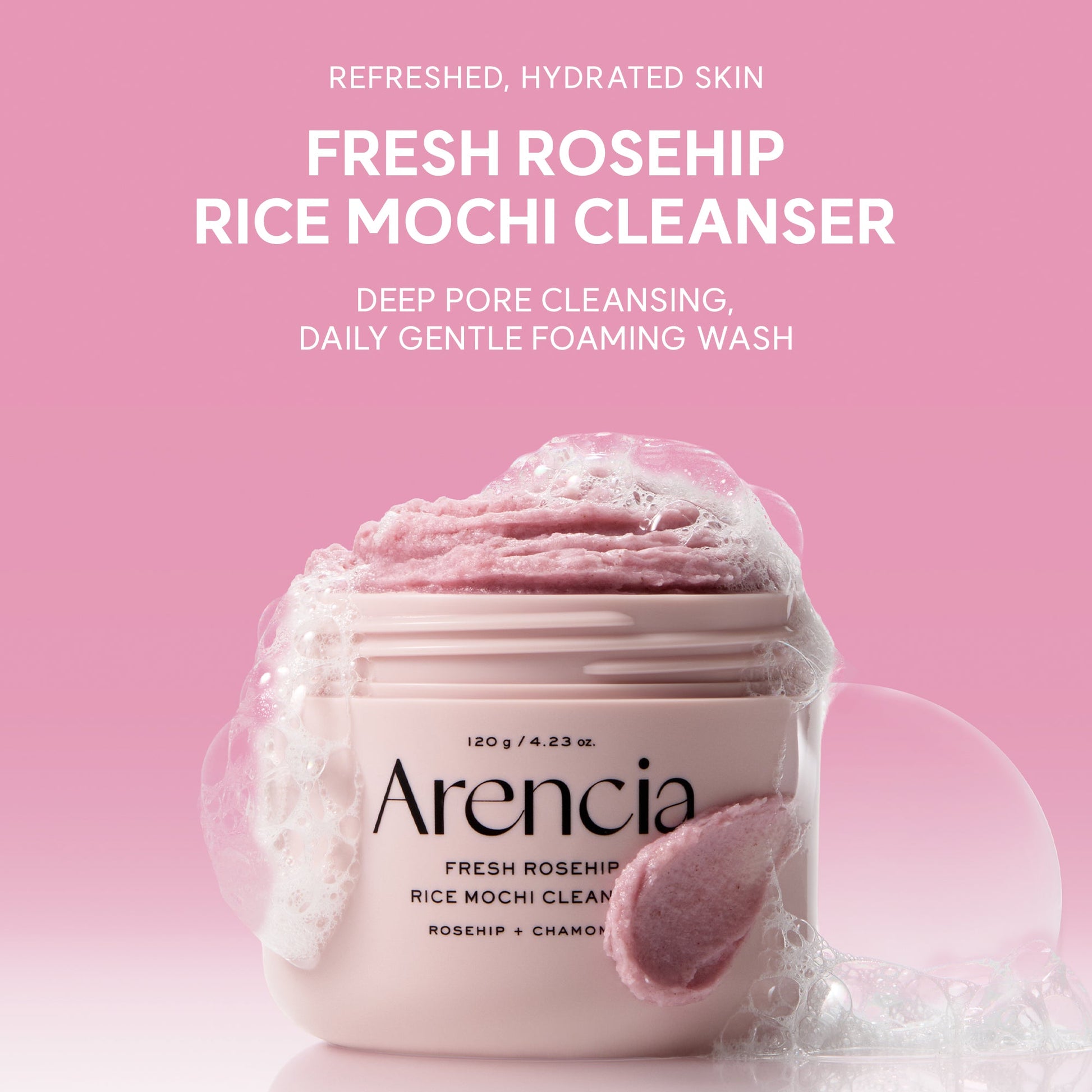 Arencia Fresh Rosehip Rice Mochi Cleanser 120g 2