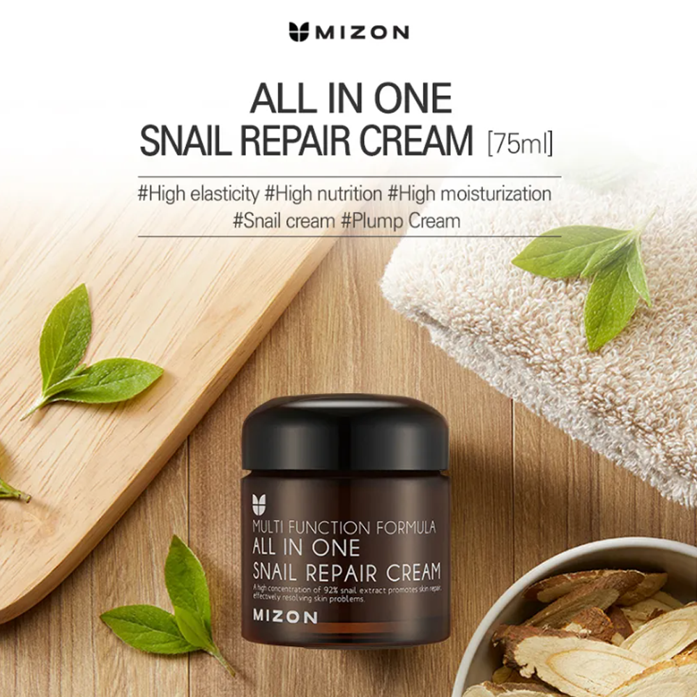 Mizon All In One Snail Repair Cream 75ml (Skin Regeneration, Anti-Wrinkle, Elastic) 2