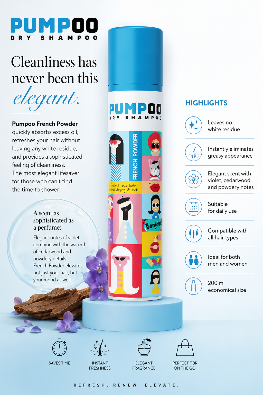 Pumpoo French Powder Dry Shampoo