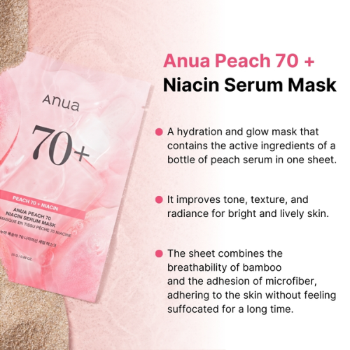 Anua Peach Niacin Serum Mask 25ml (1ea) 3