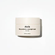 Abib Rice Probiotics Overnight Mask Barrier Jelly 80ml cream-white jar on a light background