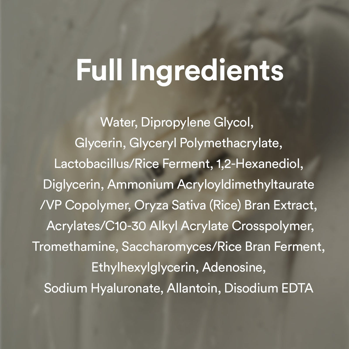 Abib Rice Probiotics Overnight Mask Barrier Jelly full ingredient list