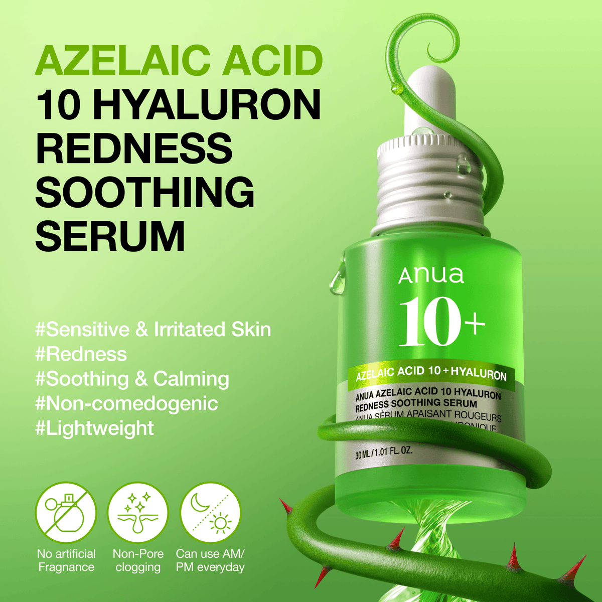 Anua Azelaic Acid 10 Hyaluron Redness Soothing Serum 30ml 2