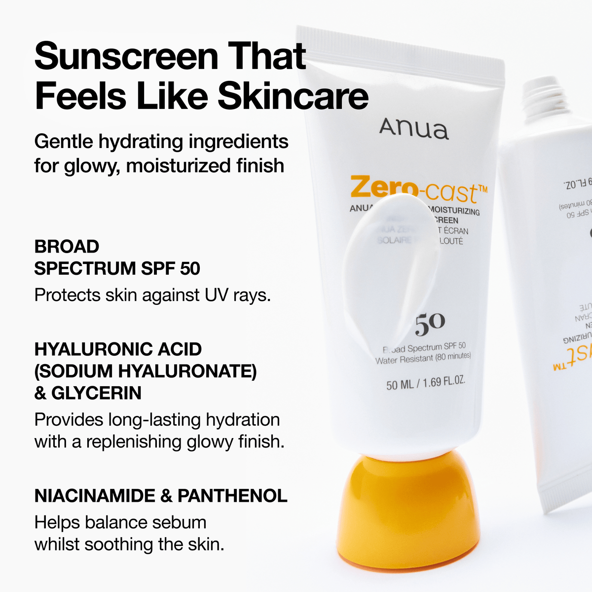 Anua Zero-Cast Moisturizing Finish Sunscreen 50ml 5