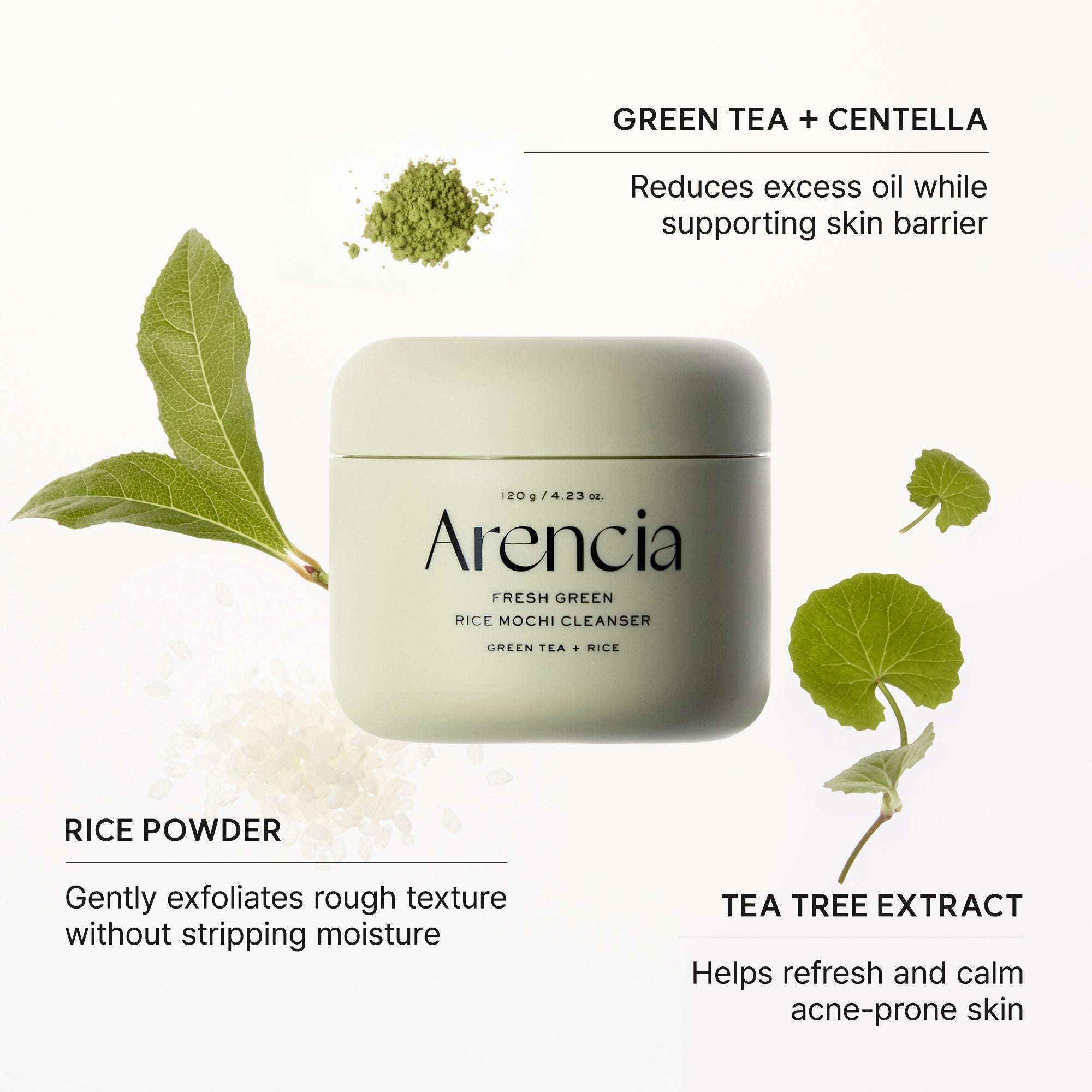 Arencia Fresh Green Rice Mochi Cleanser 120g 5