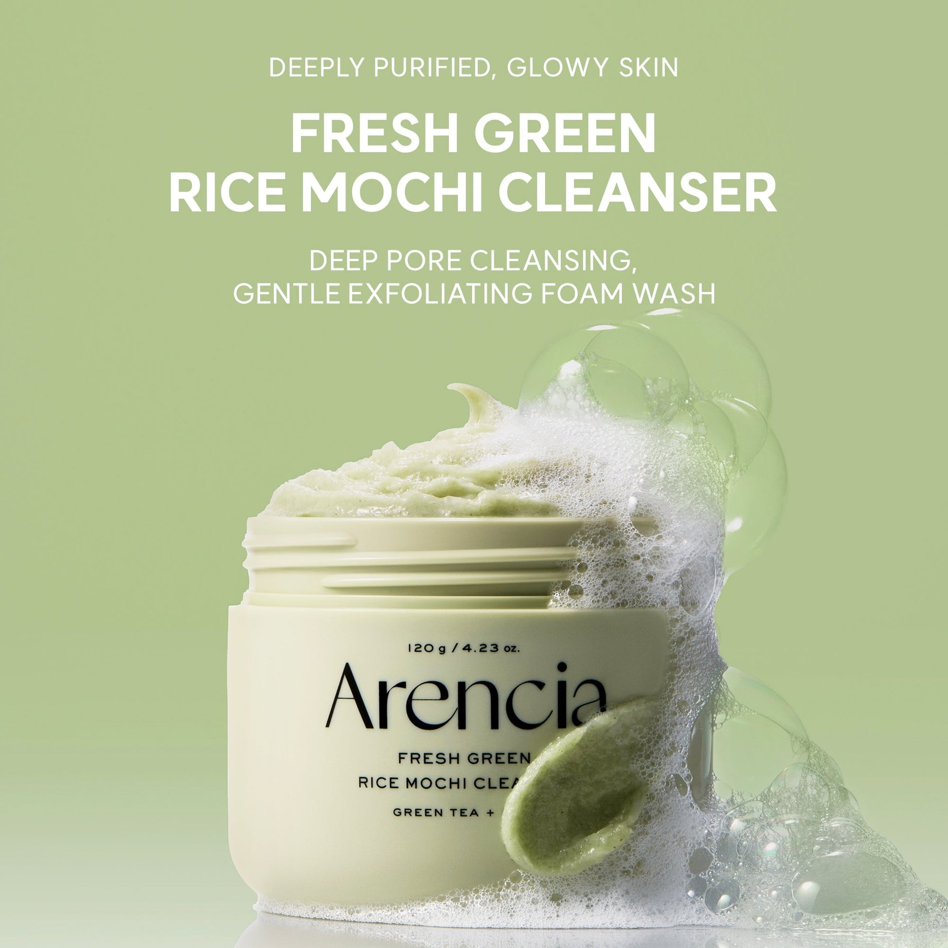 Arencia Fresh Green Rice Mochi Cleanser 120g 2