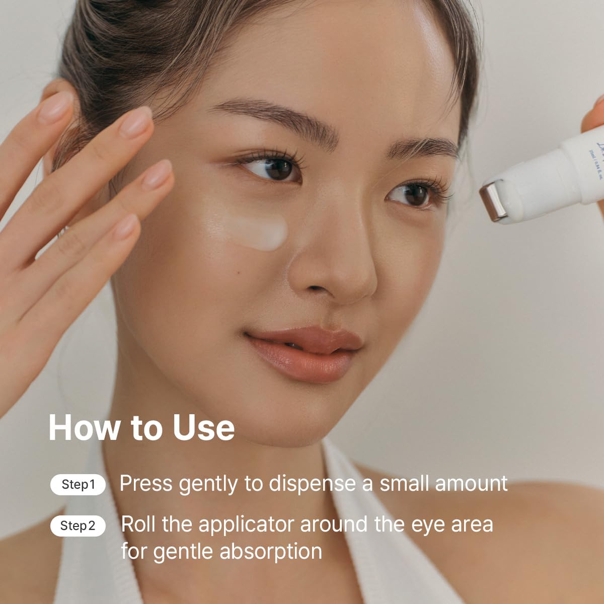 Dr.Althea Retinol Flat Iron Eye Roller how to use: dispense and roll around the eye area
