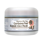 Elizavecca Milky Piggy Carbonated Bubble Clay Mask 100g pale grey jar with silver label and pig character