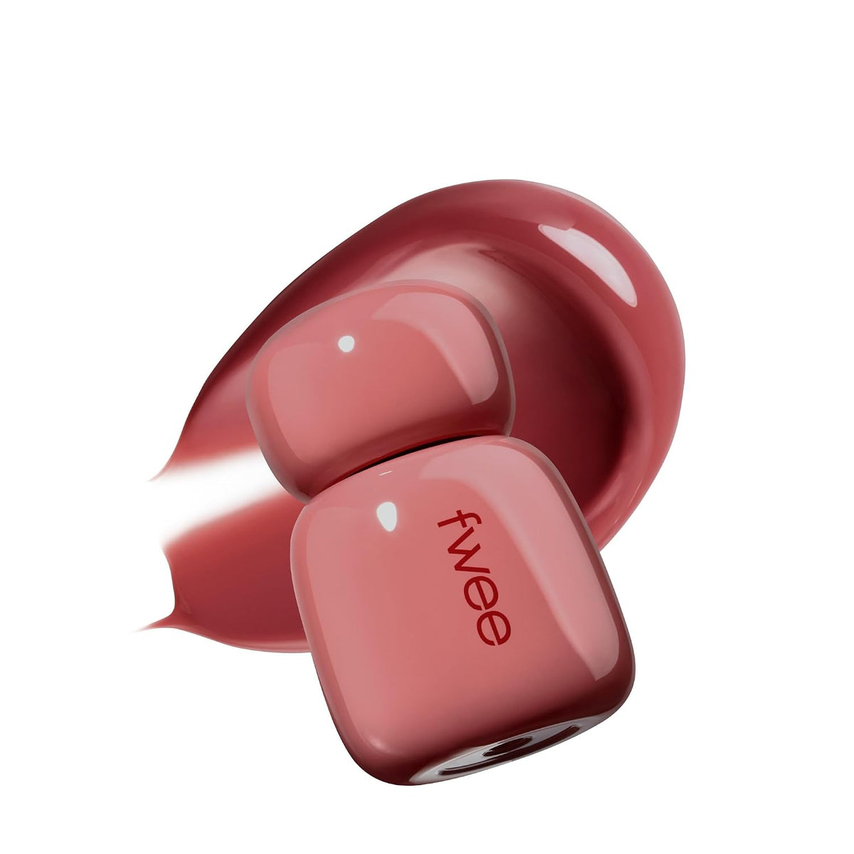 FWEE Rose Obsession Stay-Fit Lip Tint GN02 Sweet Rose bottle with glossy rose swatch