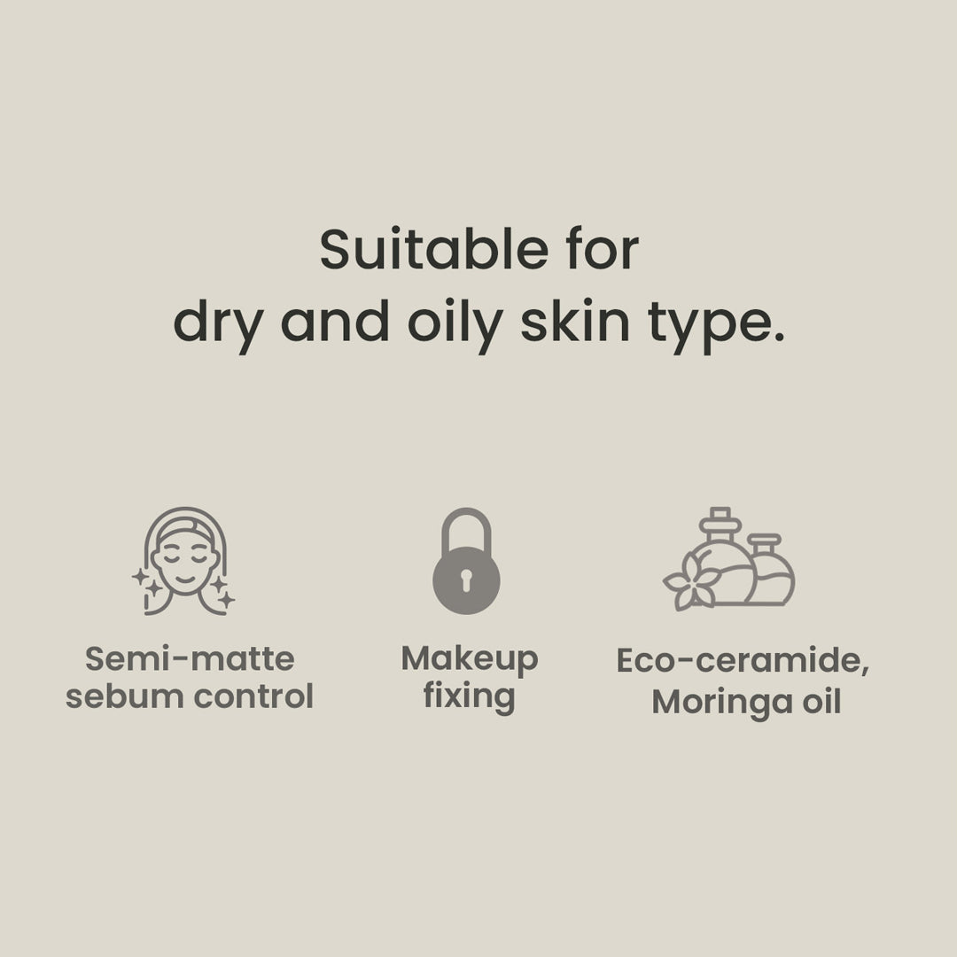 Heimish Moringa Ceramide Pressed Setting Powder benefits: semi-matte sebum control, makeup fixing, moringa oil