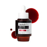 Heimish RX AHA BHA Wash-Off Peeling Serum 35ml red dropper bottle with red serum drops on white
