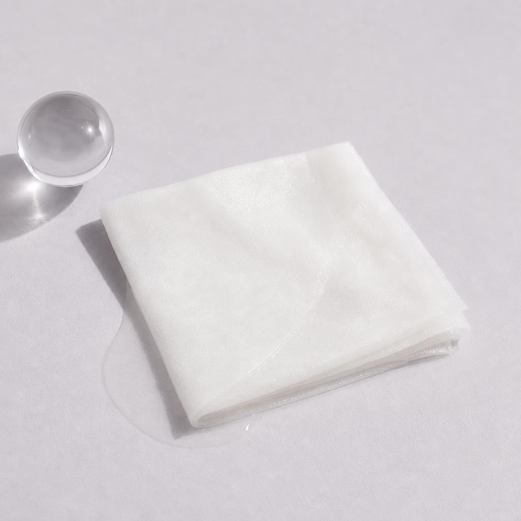 Mary&May Collagen Peptide Vital Mask one folded sheet mask soaked in essence, close-up