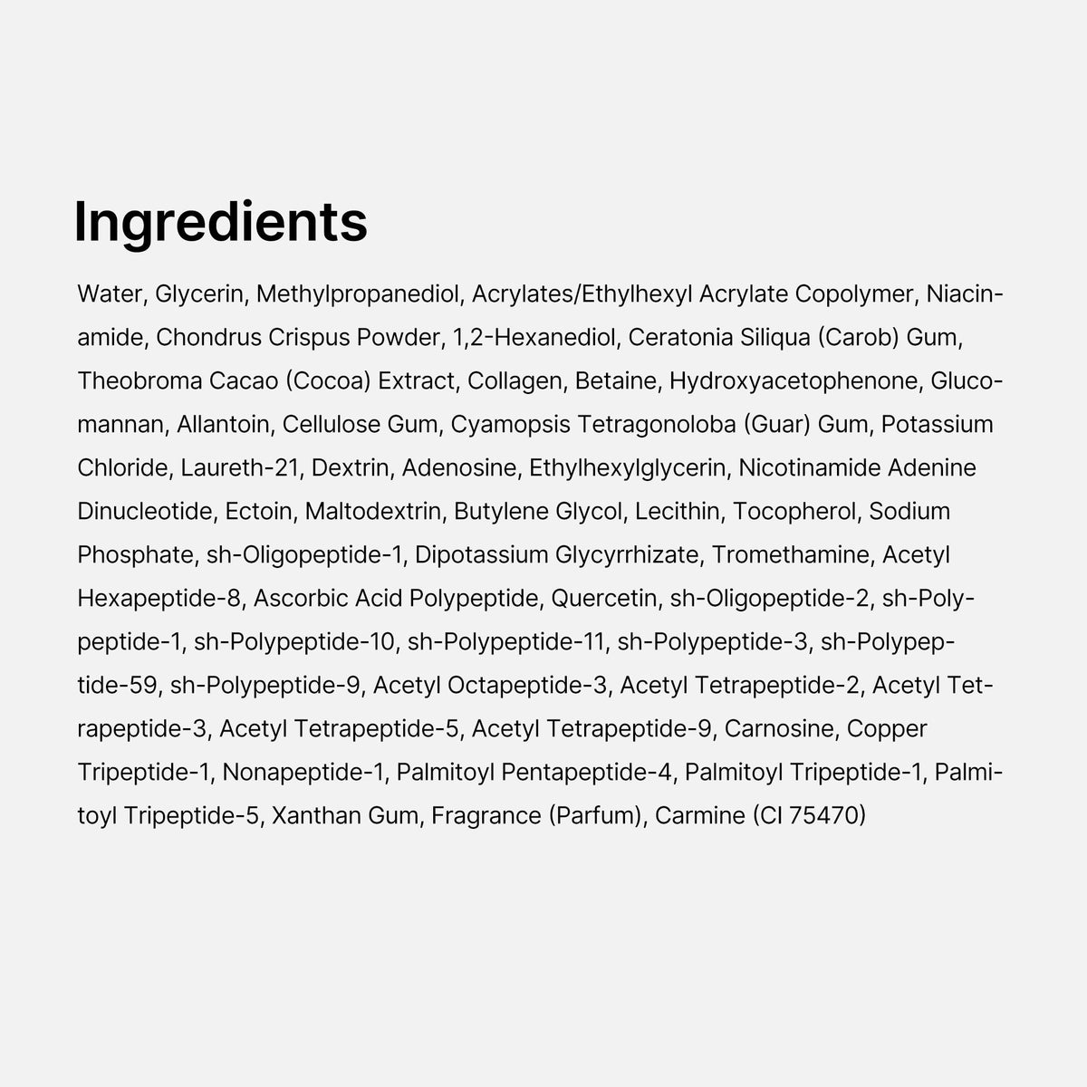 Medicube EGF NAD Firming Gel Mask full ingredient list