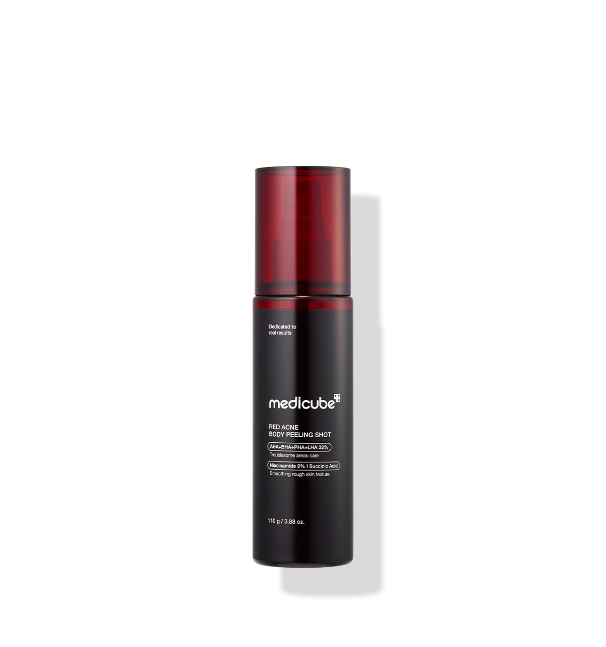 Medicube Red Acne Body Peeling Shot 110g black spray bottle with red cap
