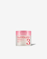 Numbuzin No.3 Bifida Bakuchiol Exfoliating Toner Pads 70ea frosted jar with pink lid on a light background