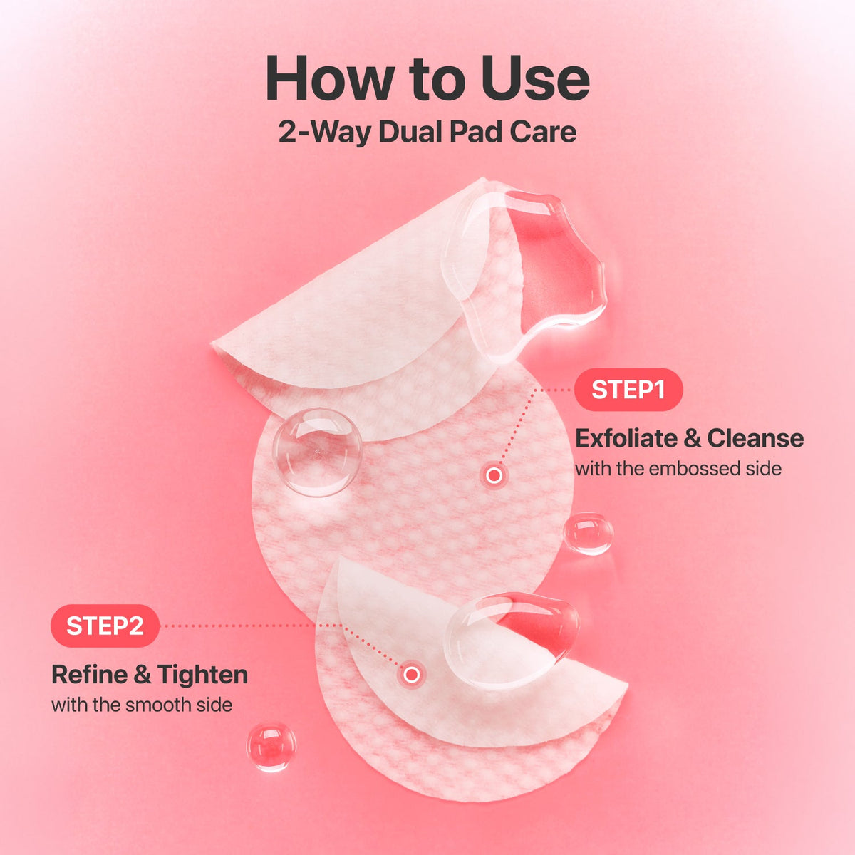 Numbuzin No.3 Bifida Bakuchiol Exfoliating Toner Pads how to use the embossed and smooth sides of the pad
