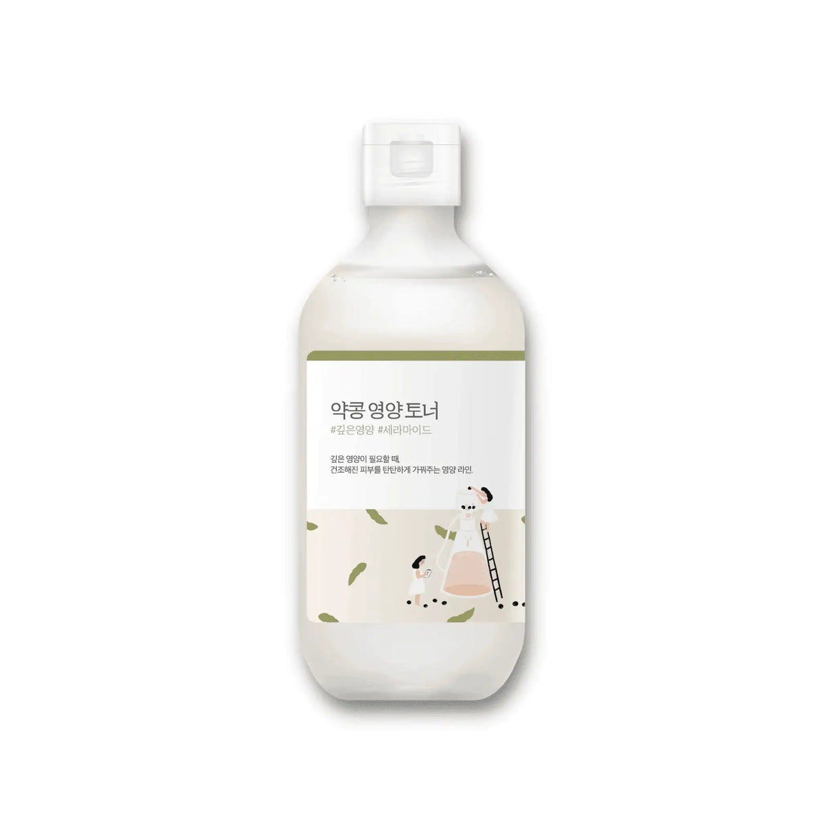 Round Lab Soybean Nourishing Toner 300ml milky bottle with beige illustrated label on white