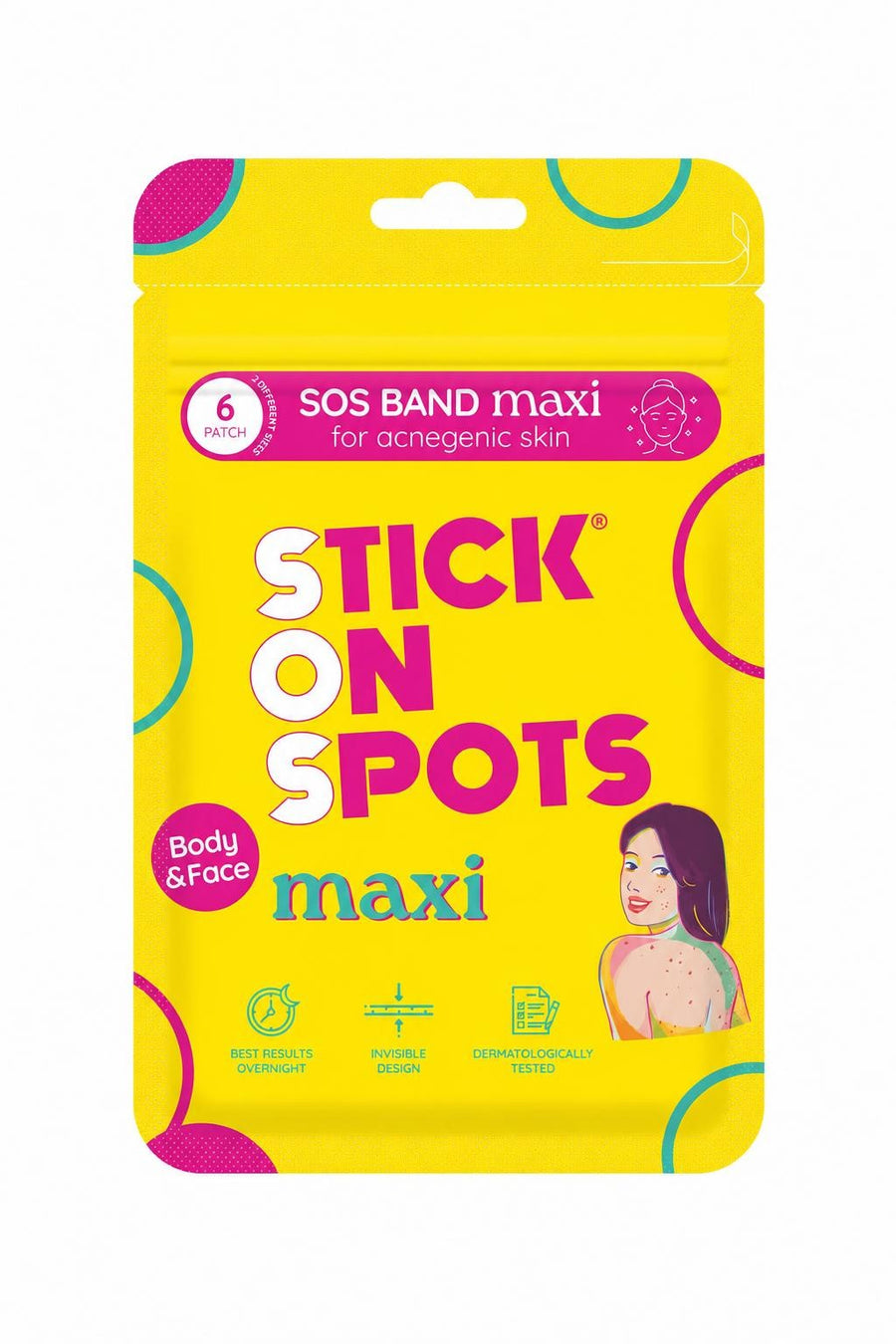 S.O.S Maxi yellow pouch, 6 body and face hydrocolloid patches