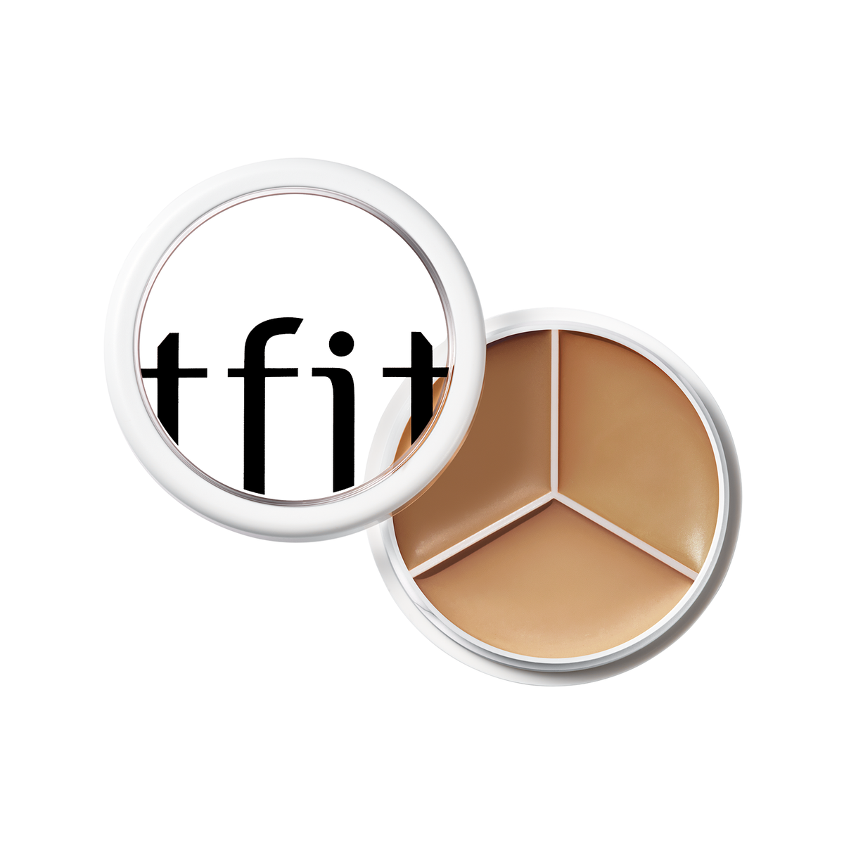 TFIT Cover Up Pro Concealer 04 Dark open compact with yellow, brown and tan beige shades