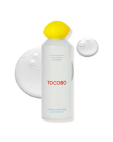 Tocobo AHA BHA Lemon Toner 150ml, frosted bottle with a yellow lemon-shaped cap and clear toner drops