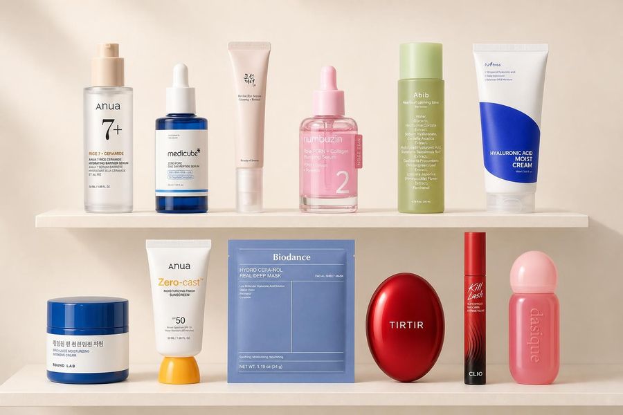 Korean skincare and makeup from Anua, Medicube, TIRTIR, Biodance and more